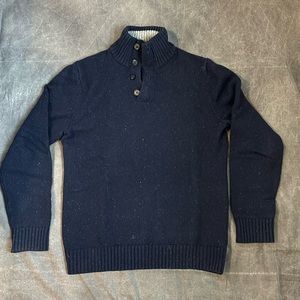 Navy Gap men’s sweater button mock neck